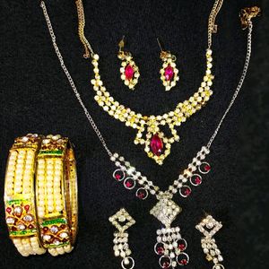 BEAUTIFUL JEWELLERY & BANGLE SET - 99/-