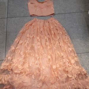 Peach Lehnga