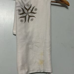 White Printed Flower Stole