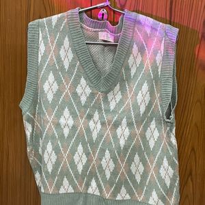 Korean Oversized V-Neck Sweater Vest