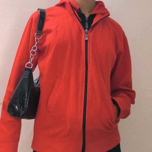 Women Red Jacket With Hood