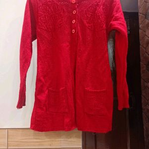 Red Woollen Sweater With Free Gift 🎁