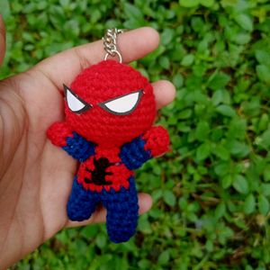 Crochet Red And Blue Spiderman Keychain ❤️🕷️🕸️