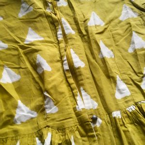 Mustard Kurta Anarkali Dress