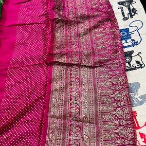 New Satin Silk Foil Print Saree