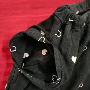 Black Lower With Pink Hearts