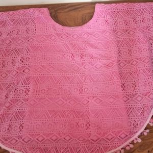 Kaftan Sleeve Pink Lace Top