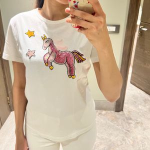 Unicorn Feather And Sequence Tshirt
