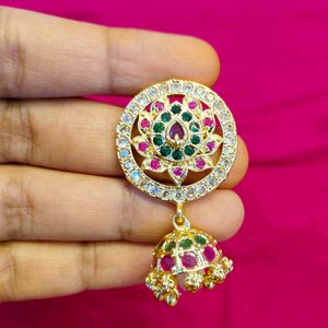 CZ Ruby Heavy Studded Jhumkis