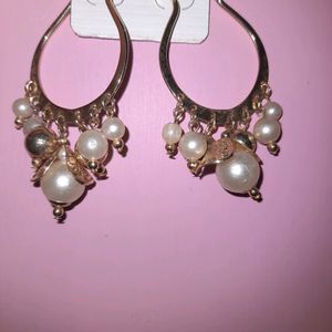 Pretty Peal Golden Earrings