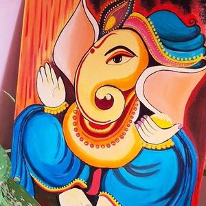 Ganesh Acrylic Painting On Canvas