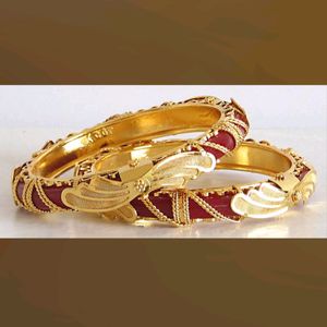 Gold plated Red Pola Bangles