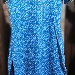 Handcrafted Sky Blue Cotton Kurta