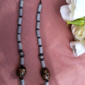 Vintage Peruvian Ceramic Clay Bead Jewelry Set