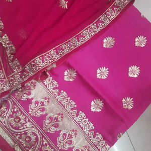 Unstitched Rose Pink Suit With Embroidery