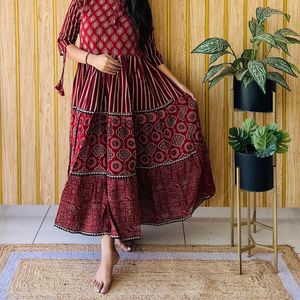 Ajrakh Block Print One Piece Dress