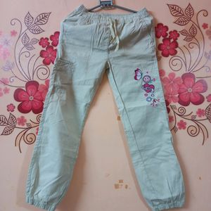 Beige Cargo Trousers For Girls