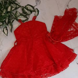 Party wear Red Frock for Kid Girls