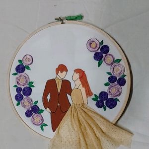 Dancing Couple Wooden Hoop