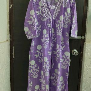 New Unused PureCotton Aline Kurti Plazzo Dupatta