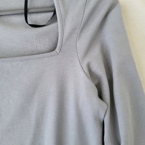 H&M Square Neck Grey Top/ SIZE-S