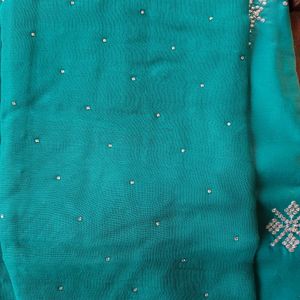 Green Unstitched Salwar Material