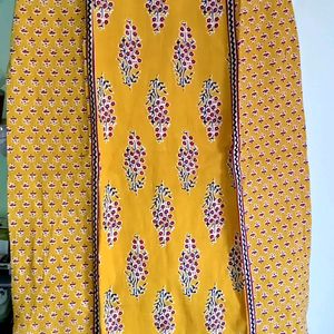 Brand Soch Mustard Colour Kurti With 3/4 Sleeves