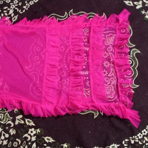 Hot pink Heavy Top With Net bottom And Garara