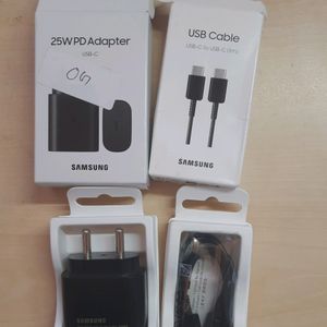 Samsung 25 Watt Adapter With USB Cable Original