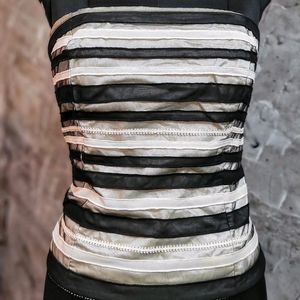 White &Black Corset Top