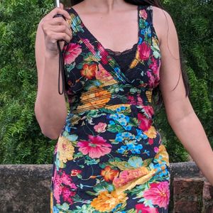 Pinteresty Floral Maxi Bodycon Dress