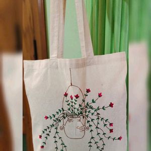 Hand painted tote bag