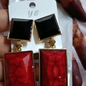 Red Black Earings