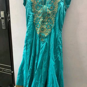 Pure Cotton Dress With Embroidery Lace