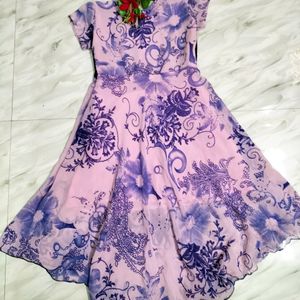 Lavender Anarkali Kurti