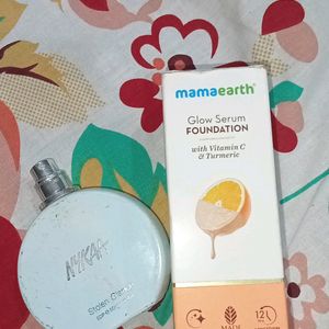 Combo Offer Mama Earth Foundation And Nyka Perfume