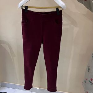 Attractive Maroon Stretchable Skinny Pant