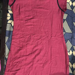 Reddish Maroon Kurti With Border