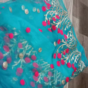 Awsum Ocean Blue Net Saree