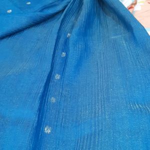 Sky Blue Pure Pattu Saree With Pur Zari