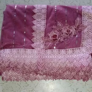 💕,Pretty Pink Net Saree