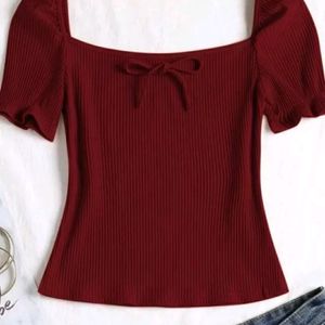 MARSALA FRONT KNOT (BOW) TOP