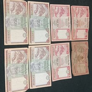 Old Nepali Currency-10rs & 5rs Note (Set Of 8)