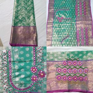 PRICE DROP..🥳 Partywear Banarasi Saree.. 🥳