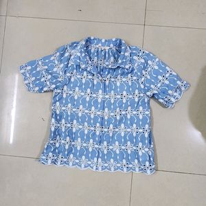 Comfort Days Sky Blue Shiffili Shirt By ONLY