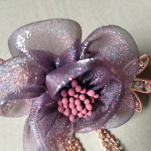 1pc Dazzling Organza Flower Tassel Hair claw