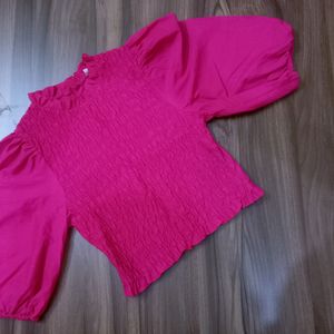 Puff Sleeve Pink Top