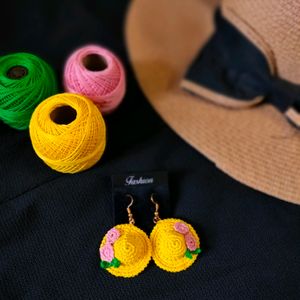 Crochet Handmade Hat Earrings