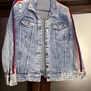 Denim Jacket With Stripes