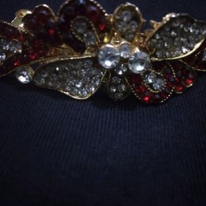 Red & White Diamond Hair Clip...Very New